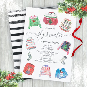 Modern Ugly Helgdag jul Party Inbjudningar