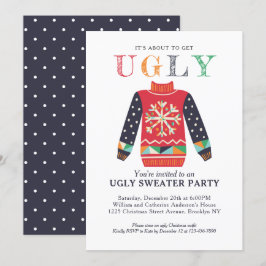 Modern Ugly Sweater Julfest Chic jul Inbjudningar