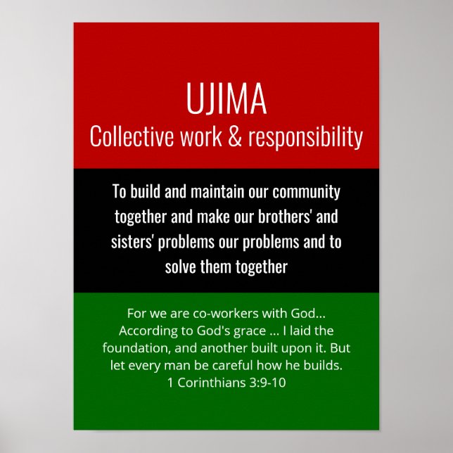 Modern UJIMA Collective Work Christian Kwanzaa Poster (Framsidan)