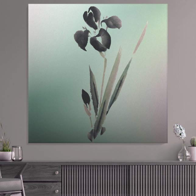 Modern ukiyo-e japansk iris med enkel Elegant Canvastryck (Skapare uppladdad)