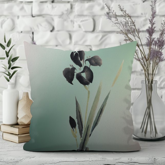 Modern ukiyo-e japansk iris med enkel Elegant Kudde (Skapare uppladdad)