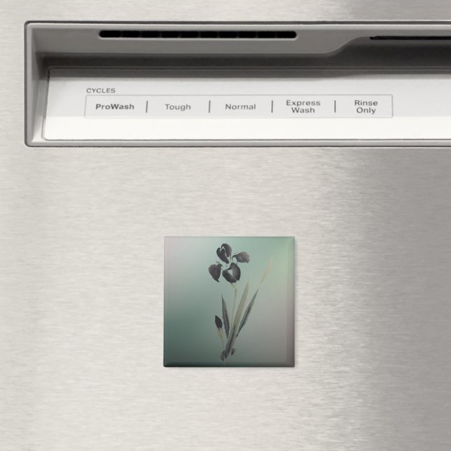 Modern ukiyo-e japansk iris med enkel Elegant Magnet (In Situ (Dishwasher))