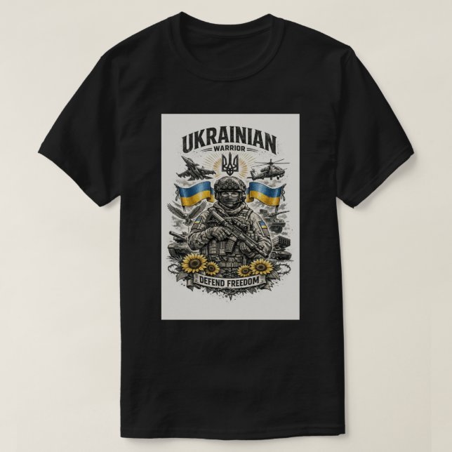 Modern Ukrainian Military Tattoo Sketch T Shirt (Design framsida)