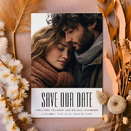 Modern Ultra Simple Photo Editable Namn Bröllop Spara Datumet