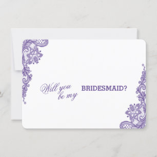 Modern Ultra Violet Snöre Bröllop Bridesmaid Inbjudningar