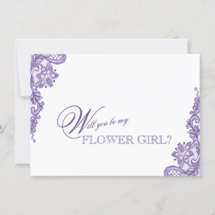 Modern ultra Violet Snöre Bröllop Flower Girl