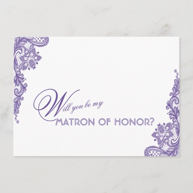 Modern Ultra Violet Snöre Bröllop Matron of Honor (Framsida)