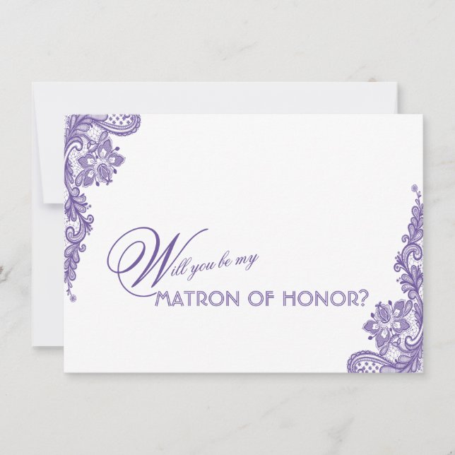 Modern Ultra Violet Snöre Bröllop Matron of Honor (Framsida)