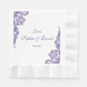 Modern Ultra Violet Snöre Bröllop Pappersservett