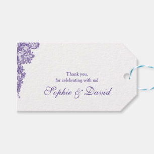 Modern Ultra Violet Snöre Bröllop Presentetikett