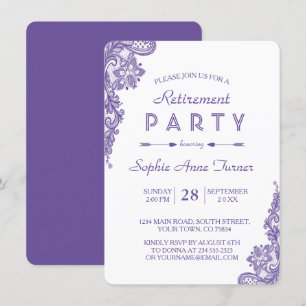 Modern Ultra Violet Snöre Pension Party Inbjudan