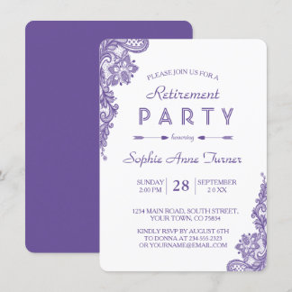 Modern Ultra Violet Snöre Pension Party Inbjudan
