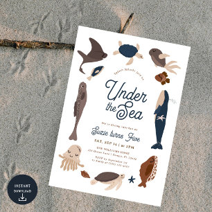Modern under havets femte födelsedag inbjudningar