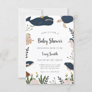 Modern under Sea Baby Shower-inbjudan Inbjudningar