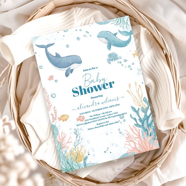 Modern under Sea Gender Neutral Baby Shower Inbjudningar (Skapare uppladdad)