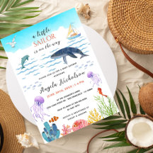 Modern under Sea Little Sailor Baby Shower