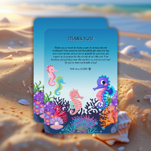 Modern under Sea Seahorse Baby Shower Tack Kort