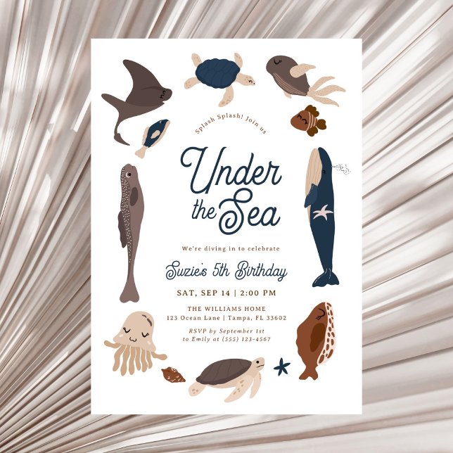 Modern Under the Sea 5-årsfest Inbjudningar (Skapare uppladdad)
