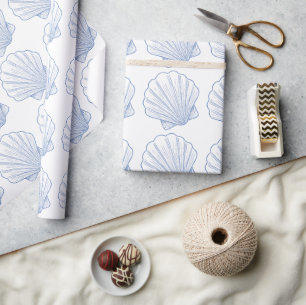 Modern Under The Sea You Soon Blå Baby Shower Presentpapper