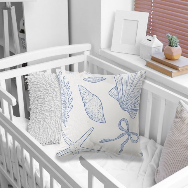 Modern Under The Sea You Soon Blue Baby Shower Kudde (Skapare uppladdad)