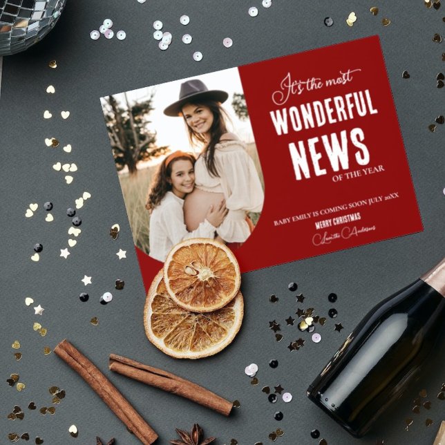 Modern underbar ny jultomte gravid inbjudningar (Skapare uppladdad)