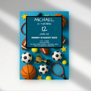Modern ungdom Sports Birthday-inbjudan Inbjudningar