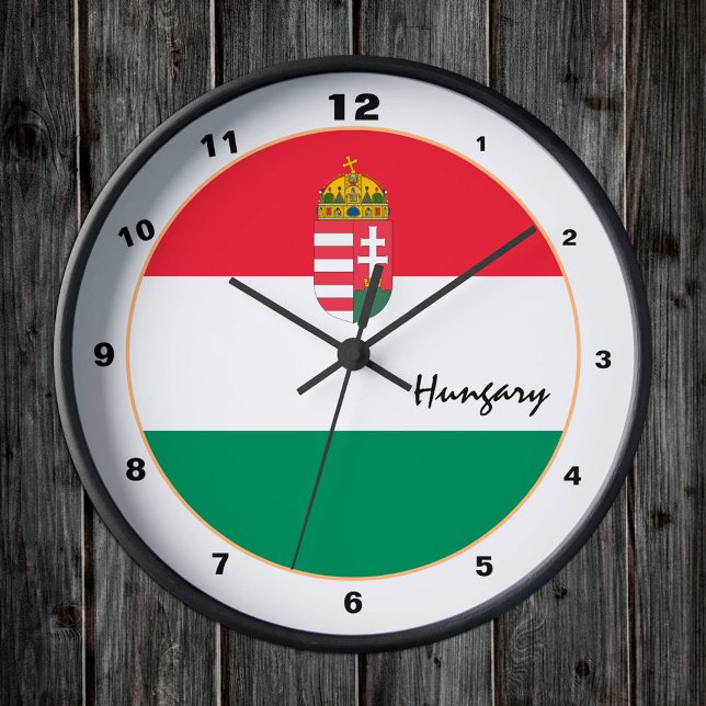 Modern ungersk Flagga, Ungerns trendig hem/design Rund Klocka (Skapare uppladdad)
