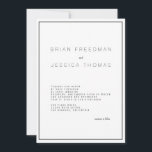 Modern Unica-bröllopsinbjudan Inbjudningar<br><div class="desc">Det här är en modern bröllopsinbjudning med en slimmad svart gräns. Matcha OSAN och spara datumet,  blommigten kan också säljas.</div>