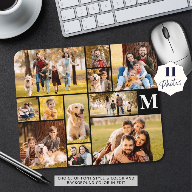 Modern unik 11 fotokollage-monogram musmatta (Skapare uppladdad)