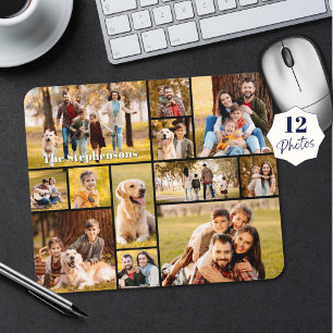 Modern unik 12 fotokollage Namn Musmatta
