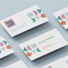 Modern unik abstrakt färglös QR-kod Visitkort