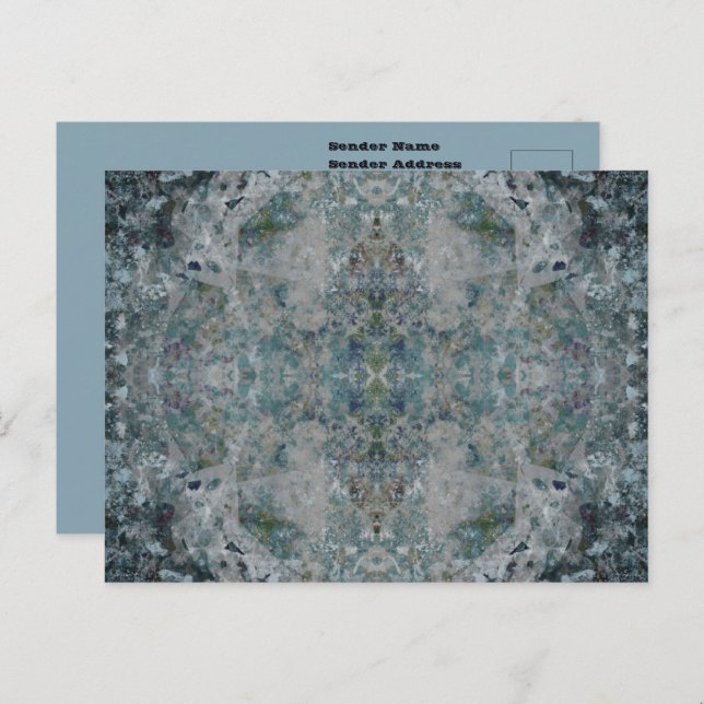 Modern unik abstrakt konst i en dimmig stämning vykort (Fram/baksida)