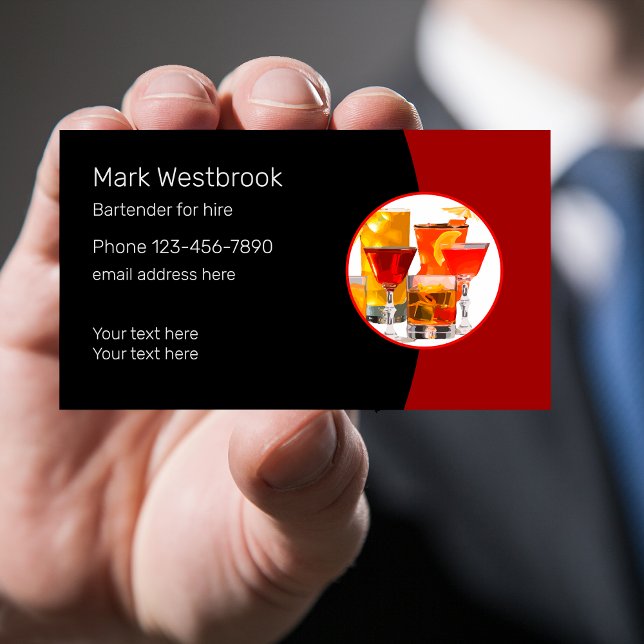 Modern unik bartender för anlitande visitkort (Skapare uppladdad)