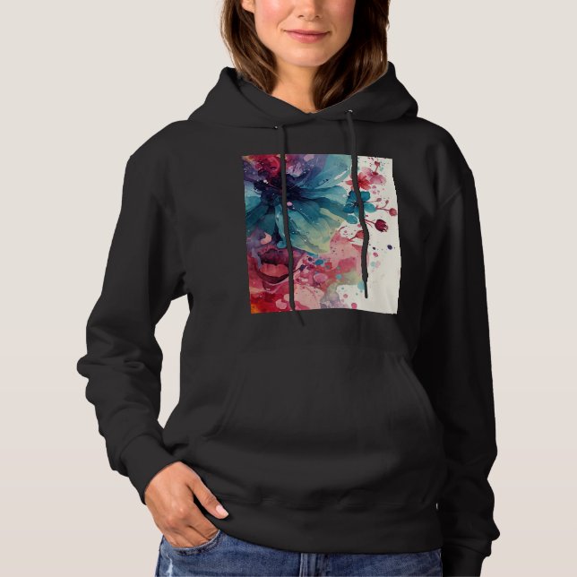 Modern Unik Brandy Trendig Blommig T Shirt (Framsida)