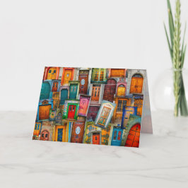 Modern unik fotografi för vintagedörrkonst kort