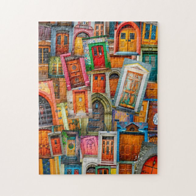 Modern unik fotografi för vintagedörrkonst pussel (Vertikal)