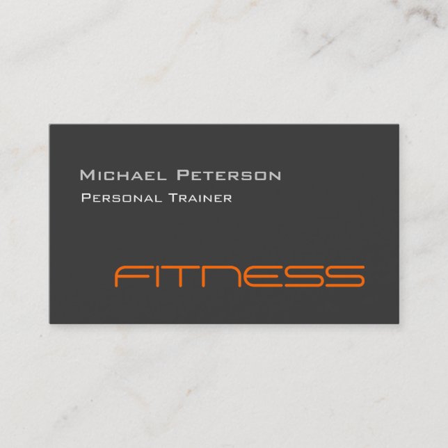 Modern Unik Grått Personlig tränare Visitkort (Framsida)