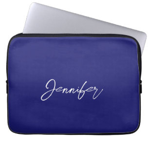 Modern, unik handstil för Midnight Blue Namn Laptop Fodral