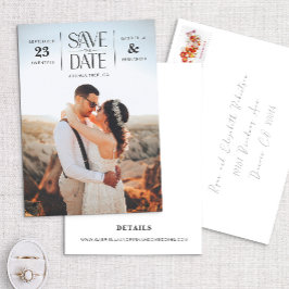 Modern unik hipster-typ foto Spara datumet Inbjudningar