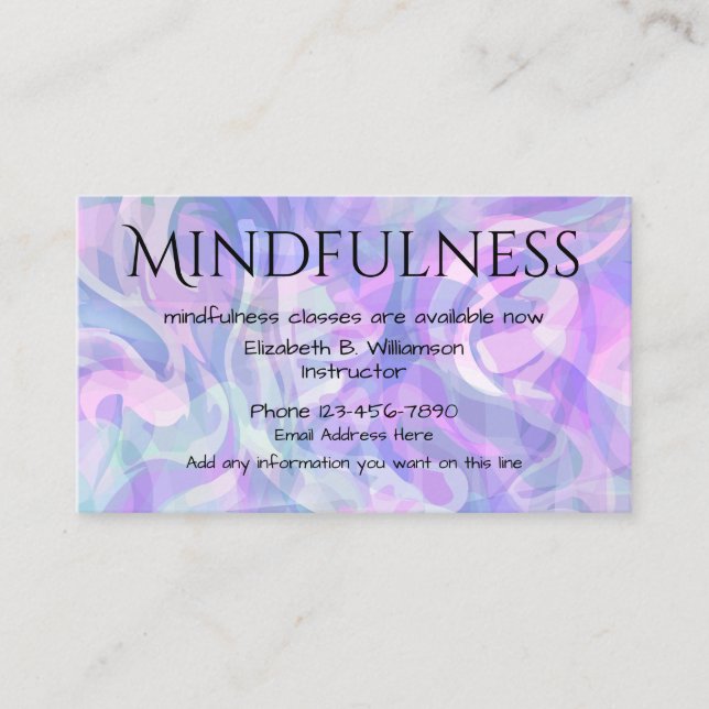 Modern unik mindfulness affärsdesign visitkort (Framsida)