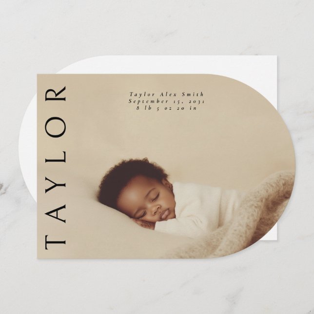 Modern, unik, minimal födelsedag inbjudningar (Fram/baksida)