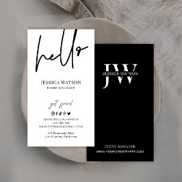 Modern unik monogram-Professionell, svart och vit Visitkort