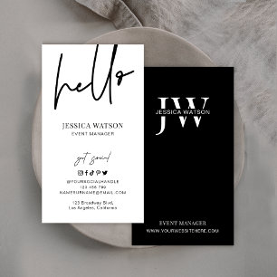 Modern unik monogram-Professionell, svart och vit Visitkort