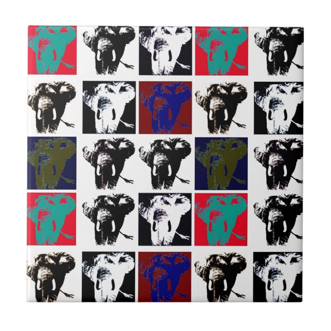 Modern unik pop Art Elephants Ceramic Tile Kakelplatta (Framsidan)