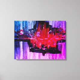 Modern, unik röd svart Abstrakt Canvastryck