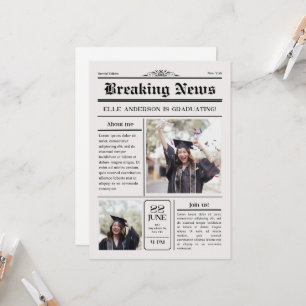 Modern Unik Roligt-tidningen Studenten Inbjudningar