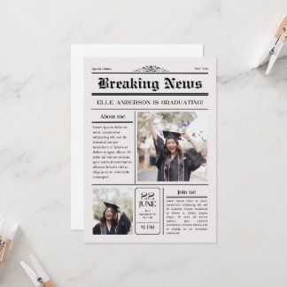 Modern Unik Roligt-tidningen Studenten Inbjudningar