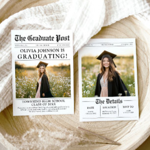 Modern Unik Roligt-tidningen Studenten Inbjudningar