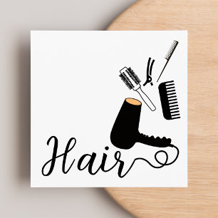 Modern unik svartvitt-salong fyrkantigt visitkort