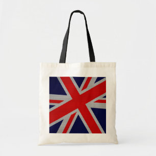 Modern Union Jack on Carbon Fiber Stil Print Tygkasse